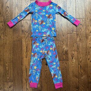 Hanna Andersson The Little Mermaid 100% Organic Cotton Long John Pajamas 3T
